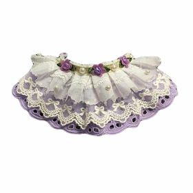 Violet Lace Collars Retro Style Rose Handmade Dog Necklace 8.2-11.2"