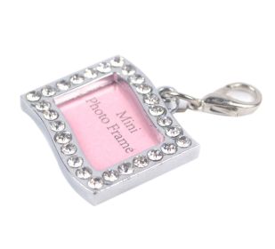 Pet Rectangle Rhinestone Writable Name Telephone ID Tags for Dogs