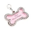 Pet Bone Shape Rhinestone Writable Name Telephone ID Tags for Dogs