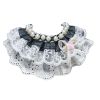 Black Beads Princess Retro Style Lace Collars Handmade Dog Necklace 8.2-11.2