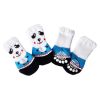 4 Pcs Indoor Dogs Knitted Socks Blue Panda Dog Paw Protection Foot Covers Scratch Dirt Resistant Puppy Teddy Corgi Pet Shoes