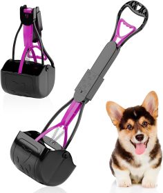 Portable Dog Pooper Scooper 23"; Pink Mini Portable Pooper Scooper for Dogs; Plastic Durable Pooper Scooper Foldable and Compact Dog Poop Sco