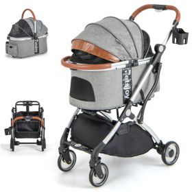 Foldable Dog Stroller with Removable Waterproof Cover