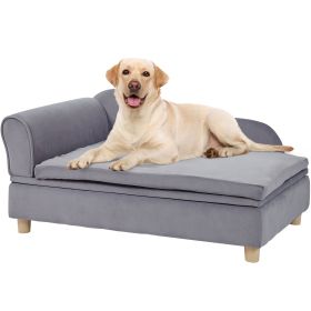 VEVOR Pet Sofa, Dog Couch for Large-Sized Dogs, Soft Velvety Dog Sofa Bed, 110 lbs Loading Sofa, Grey