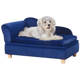 VEVOR Pet Sofa, Dog Couch for Medium-Sized Dogs, Soft Velvety Dog Sofa Bed, 81 lbs Loading Sofa, Blue