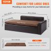 VEVOR Pet Sofa, Dog Couch for Large-Sized Dogs, Soft Leather Dog Sofa Bed, 110 lbs Loading Sofa, Black