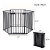 150" Adjustable Safety Gate 6 Panels Play Yard Metal Doorways Fireplace Fence Christmas Tree Fence Gate for House Stairs Gate prohibited area fence