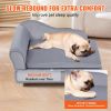 VEVOR Pet Sofa, Dog Couch for Medium-Sized Dogs, Soft Velvety Dog Sofa Bed, 81 lbs Loading Sofa, Grey