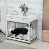 Dog Crate Furniture, Wooden Dog Crate End Table, 38.4 Inch Dog Kennel with 2 Drawers Storage, Heavy Duty Dog Crate