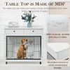 Dog Crate Furniture, Wooden Dog Crate End Table, 38.4 Inch Dog Kennel with 2 Drawers Storage, Heavy Duty Dog Crate