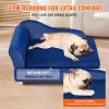 VEVOR Pet Sofa, Dog Couch for Medium-Sized Dogs, Soft Velvety Dog Sofa Bed, 81 lbs Loading Sofa, Blue