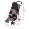 Puppy Pet Four Wheels Dog Jogger Stroller Trolley, One-Click Folding Travel Pet Carrier Trolley Foldable Travel Carriage Cart Pram