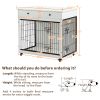 Dog Crate Furniture, Wooden Dog Crate End Table, 38.4 Inch Dog Kennel with 2 Drawers Storage, Heavy Duty Dog Crate