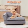 VEVOR Pet Sofa, Dog Couch for Medium-Sized Dogs, Soft Velvety Dog Sofa Bed, 81 lbs Loading Sofa, Grey