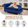 VEVOR Pet Sofa, Dog Couch for Medium-Sized Dogs, Soft Velvety Dog Sofa Bed, 81 lbs Loading Sofa, Blue