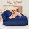 VEVOR Pet Sofa, Dog Couch for Medium-Sized Dogs, Soft Velvety Dog Sofa Bed, 81 lbs Loading Sofa, Blue