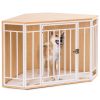 Mewoofun Wooden and Metal Dog House for Small/Medium Dog Crate Furniture Pets