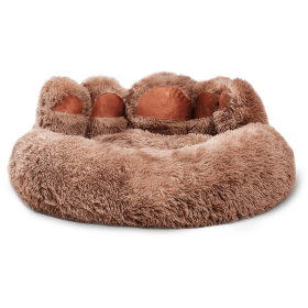 Cute Dog Bear Paw Shape Dog Bed, Dog Beds & Furniture For Small And Medium Dogs (Option: Khaki-26inch)