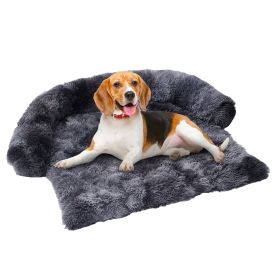 Dog Bed Mat For Couch - Non-Slip, Machine Washable - Comfortable Pet Pad For Large Dogs - Indoor Sofa Cushion With Removable Cover - 43x41x7 (Option: 43x41x7inch-Tiedye Dark Gray)