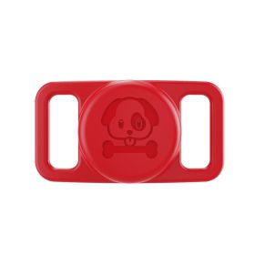 Silicone Protective Sleeve For Airtags Pet Dog Positioning Tracker Collar Cover Anti-lost Protective Case (Color: Red)