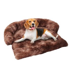 Dog Bed Mat For Couch - Non-Slip, Machine Washable - Comfortable Pet Pad For Large Dogs - Indoor Sofa Cushion With Removable Cover - 43x41x7 (Option: 43x41x7inch-Tiedye Dark Coffee)