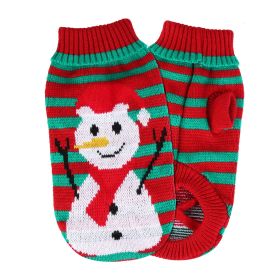 Pet Christmas Turtleneck Sweater Dog Christmas Clothes Snowman Stripes Costume Winter Holiday Sweater for Small Medium Kitten Puppy Dogs (Type: Snowman, size: XL)