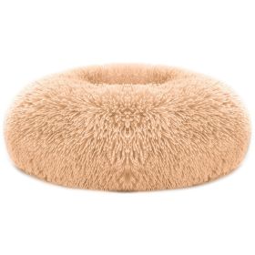 Pet Dog Bed Soft Warm Fleece Puppy Bed Dog Cozy Nest Sofa Bed Cushion M Size (Color: Brown, size: M)