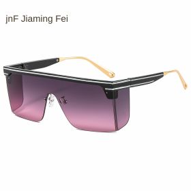 one-piece rimmed sunglasses personality letters Cross border sunglasses Manufacturer direct sales glasses (colour: C9 black frame graying powder tablet)