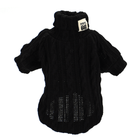 Pet Turtleneck Knitted Sweater Winter Dog Keep Warm (Color: Black, size: S)