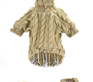 Pet Turtleneck Knitted Sweater Winter Dog Keep Warm (Color: Beige, size: L)