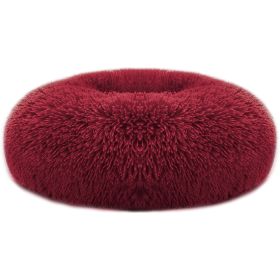 Pet Dog Bed Soft Warm Fleece Puppy Bed Dog Cozy Nest Sofa Bed Cushion M Size (Color: Red, size: M)