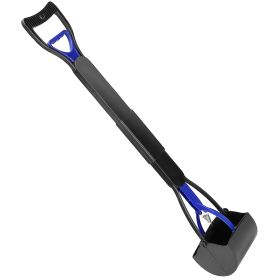 31.5in Pet Pooper Scooper Foldable Long Handle Dog Poop Waste Pick Up Rake for Large Medium Small Dogs Pets (Color: Blue)