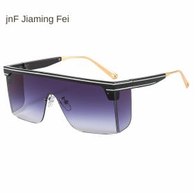 one-piece rimmed sunglasses personality letters Cross border sunglasses Manufacturer direct sales glasses (colour: C7 black frame graying chip)