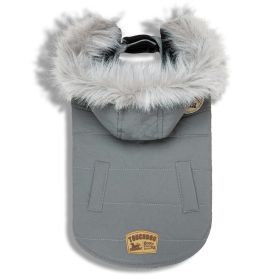 Touchdog 'Eskimo-Swag' Duck-Down Parka Dog Coat (Color: Grey, size: X-Small)