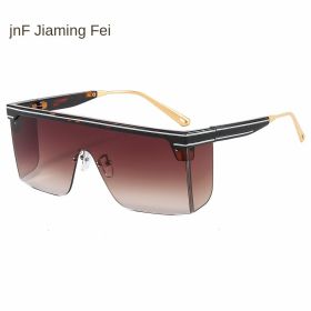 one-piece rimmed sunglasses personality letters Cross border sunglasses Manufacturer direct sales glasses (colour: C8 tortoiseshell frame tea slice)