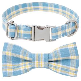 Plaid Dog Collar with Bow Pet Gift Adjustable Soft and Comfy Bowtie Collars for Small Medium Large Dogs (colour: Style 1, size: S 2.0x40cm)