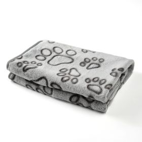 For Common Dogs Blanket Non-slip Seat Cushion (Option: Gray Footprints-60x80cm)